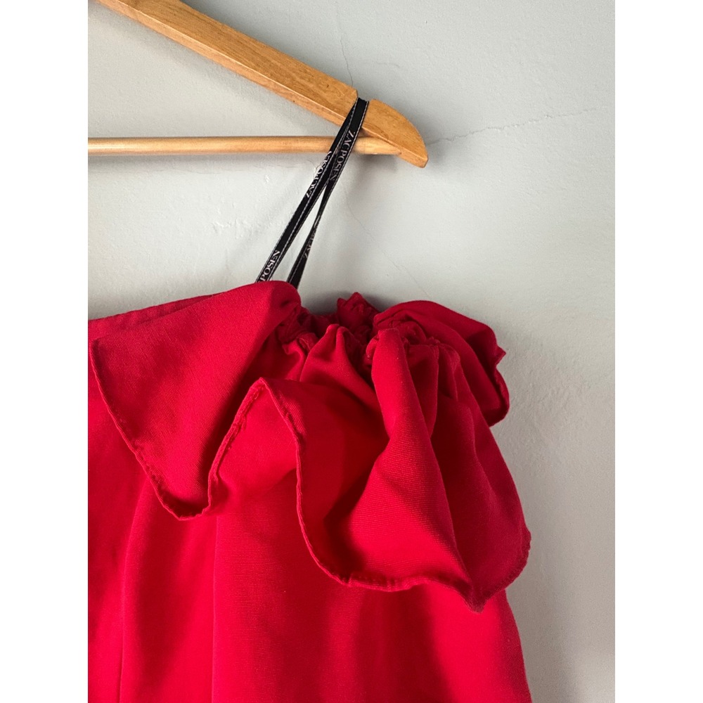 Zac Posen Red Off The Shoulder Puff Sleeve Maxi Dress Size 2 - Picture 11 of 13